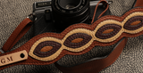 Custom Three-colored Leather Camera Strap with Leather Lining, Personalized Photographer Gift for DSLR /SLR Camera