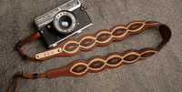 Custom Three-colored Leather Camera Strap with Leather Lining, Personalized Photographer Gift for DSLR /SLR Camera