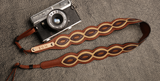 Custom Three-colored Leather Camera Strap with Leather Lining, Personalized Photographer Gift for DSLR /SLR Camera