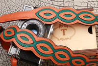 Personalized bicolor Premium Leather Camera Strap with Leather Lining, Custom Gift for Boyfriend and Girlfriend, Camera Accessories