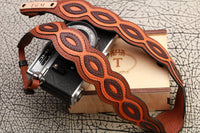 The Unique Three-colored Camera Neck Strap, Personalized Leather Strap with Leather Lining for DSLR /SLR Camera, Custom Gift for Men and Women