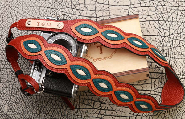 The Awesome Rainbow Camera Neck Strap, Leather Strap with Leather Lining for DSLR /SLR Camera, Personalized Photographer Gift for Men and Women